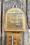 Antique MAINE FARMER Wooden Advertising Thermometer