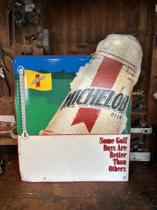 Michelob Beer Golf Days Vintage Metal Thermometer