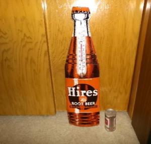 1950s Hires Root Beer Bottle Thermometer