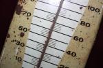 Vintage Pepsi Embossed Metal Thermometer Sign
