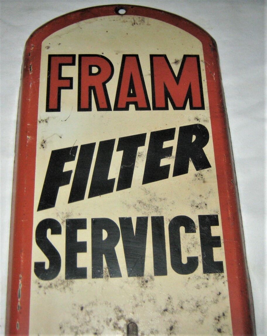 Vintage FRAM Filter Gas Oil Station Thermometer