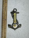 Vintage Metal Anchor Thermometer with Coin