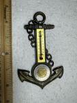 Vintage Metal Anchor Thermometer with Coin