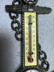Vintage Metal Anchor Thermometer with Coin