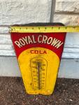 1940's Nehi Royal Crown Cola Metal Thermometer Sign