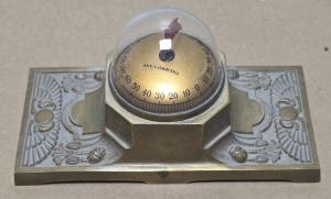 Antique Brass Egyptian Revival Thermometer by Schaeffer