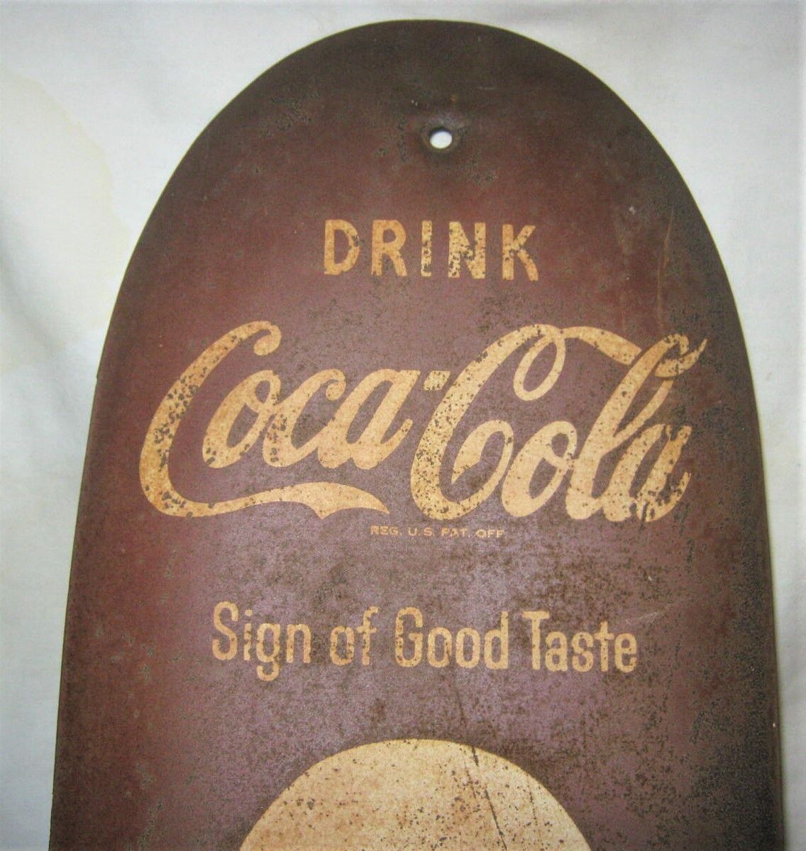 1950 Coca Cola Metal Thermometer Sign