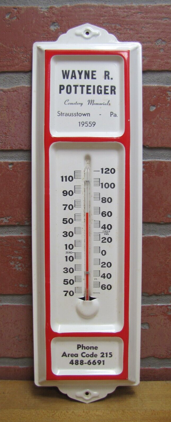 Wayne Potteiger Strausstown PA Advertising Thermometer