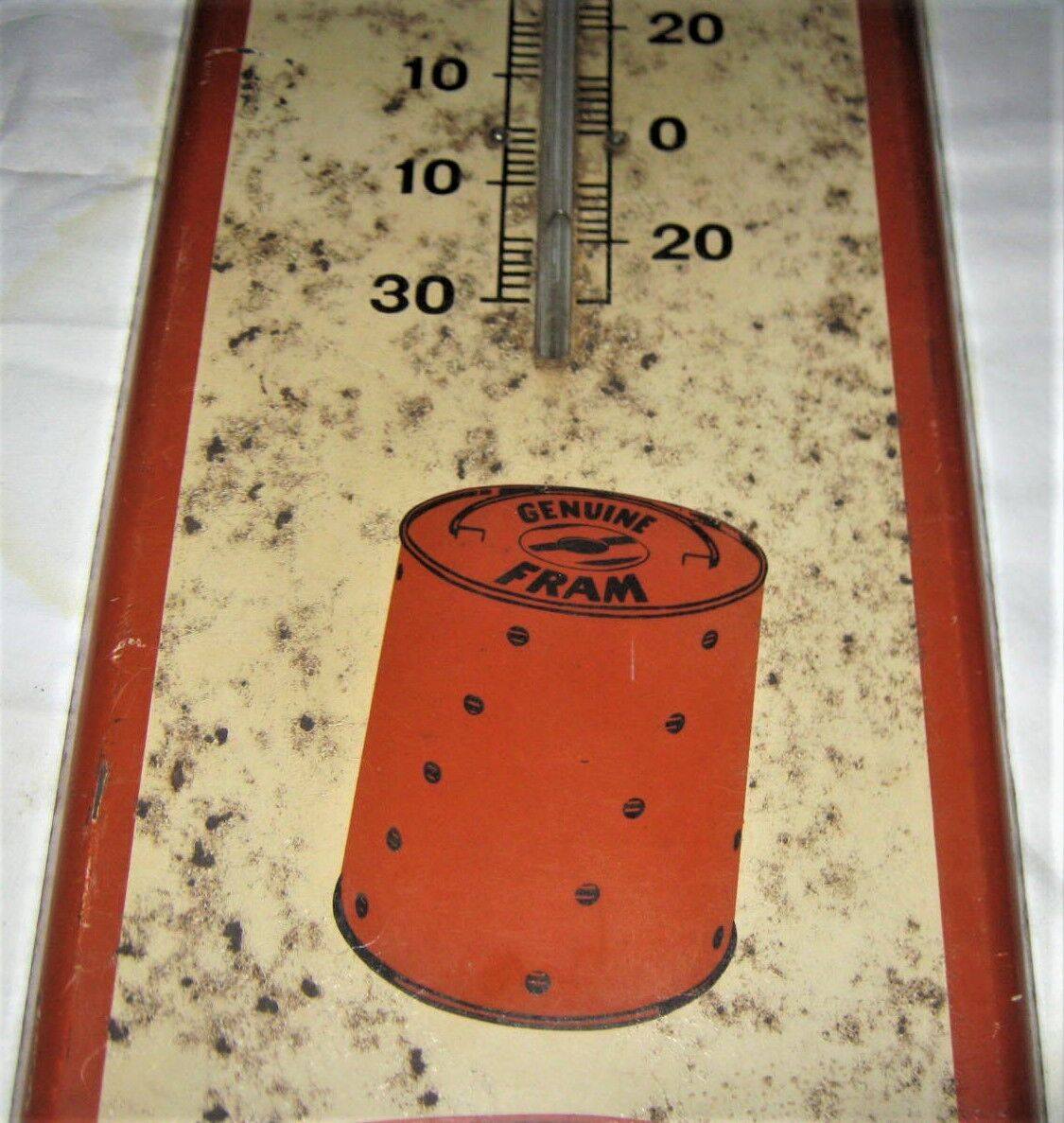 Vintage FRAM Filter Gas Oil Station Thermometer