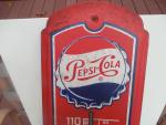 Vintage Pepsi Cola Metal Thermometer Sign 27x8