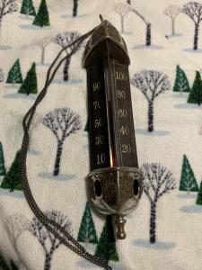 Late 1800s Brass Thermometer by Taylor Bros