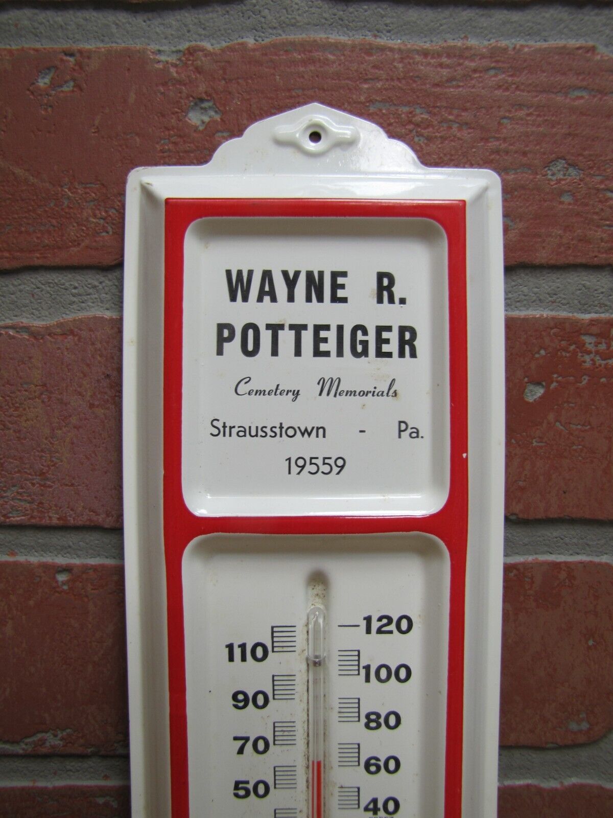 Wayne Potteiger Strausstown PA Advertising Thermometer