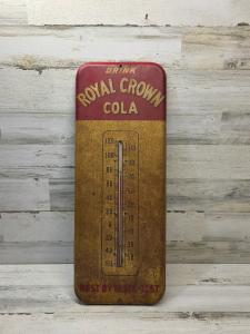 1940s Royal Crown Cola Metal Thermometer