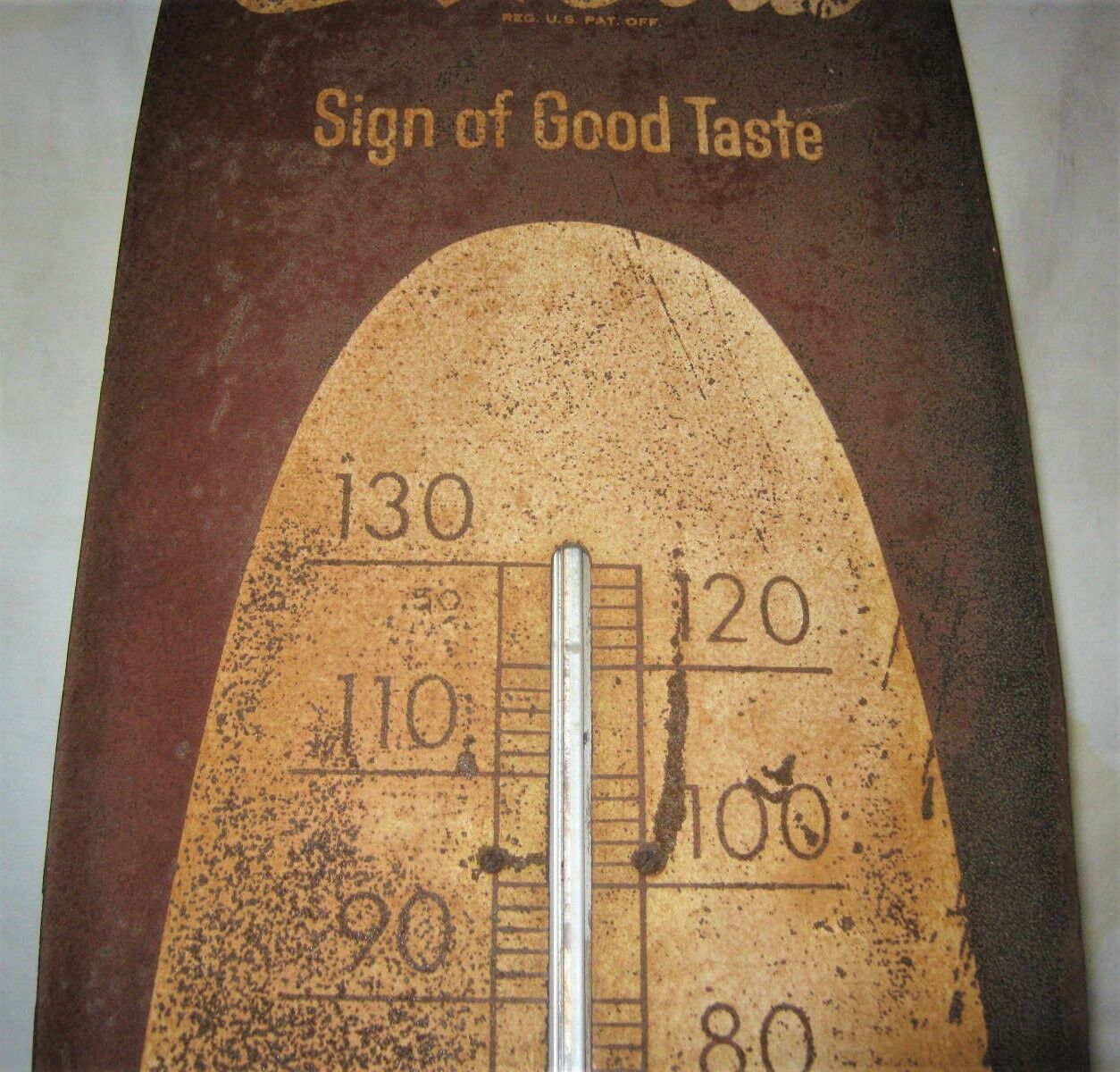 1950 Coca Cola Metal Thermometer Sign