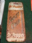 Vintage Dr Pepper Metal Thermometer Sign 25"x10