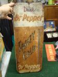 Vintage Dr Pepper Metal Thermometer Sign 25"x10