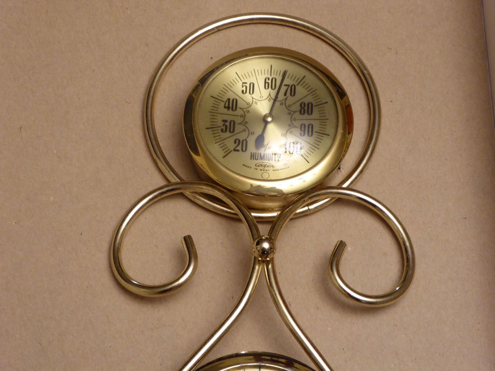 Vintage American Made Metal Wall Thermometer Barometer