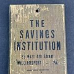 Vintage Wooden Thermometer The Savings Institution Williamsport PA