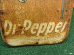 Vintage Dr Pepper Metal Thermometer Sign 25"x10