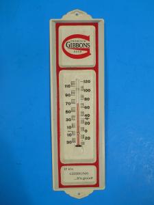 Gibbons Beer Vintage Metal Advertising Thermometer
