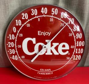 Vintage Enjoy Coke Jumbo Dial Thermometer 12”