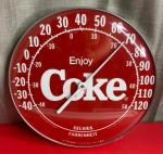 Vintage Enjoy Coke Jumbo Dial Thermometer 12”