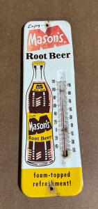 Mason's Root Beer Vintage Metal Advertising Thermometer