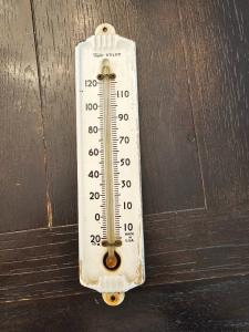 Taylor Antique Porcelain and Cast Metal Thermometer
