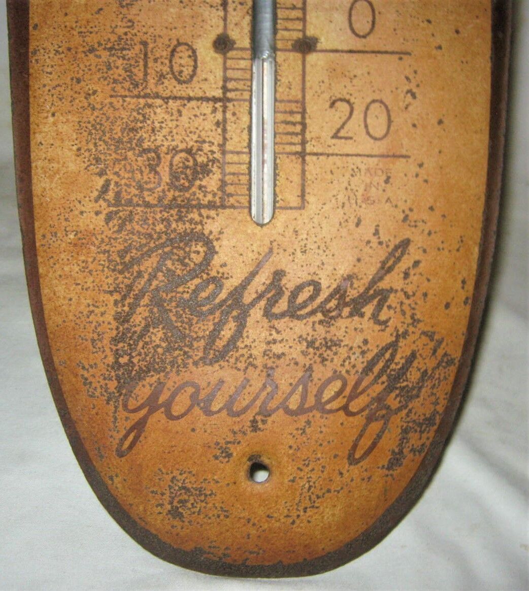 1950 Coca Cola Metal Thermometer Sign