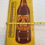 1940s Mason Root Beer Advertising Thermometer 25.5"x9.5