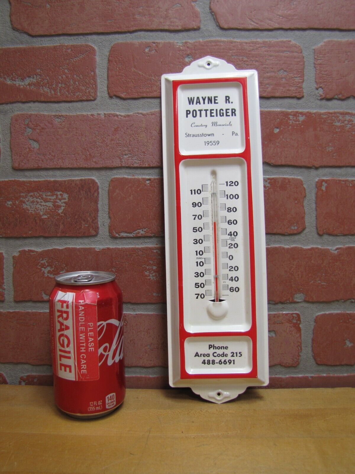 Wayne Potteiger Strausstown PA Advertising Thermometer