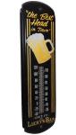 Lucky's Bar Vintage Beer Advertising Thermometer