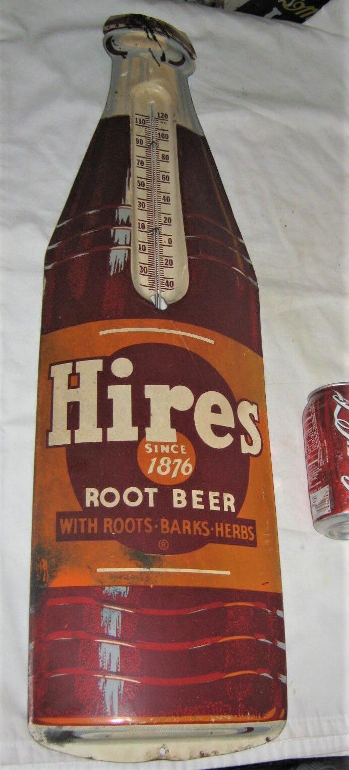 Hires Root Beer Soda Metal Thermometer Bottle Cap