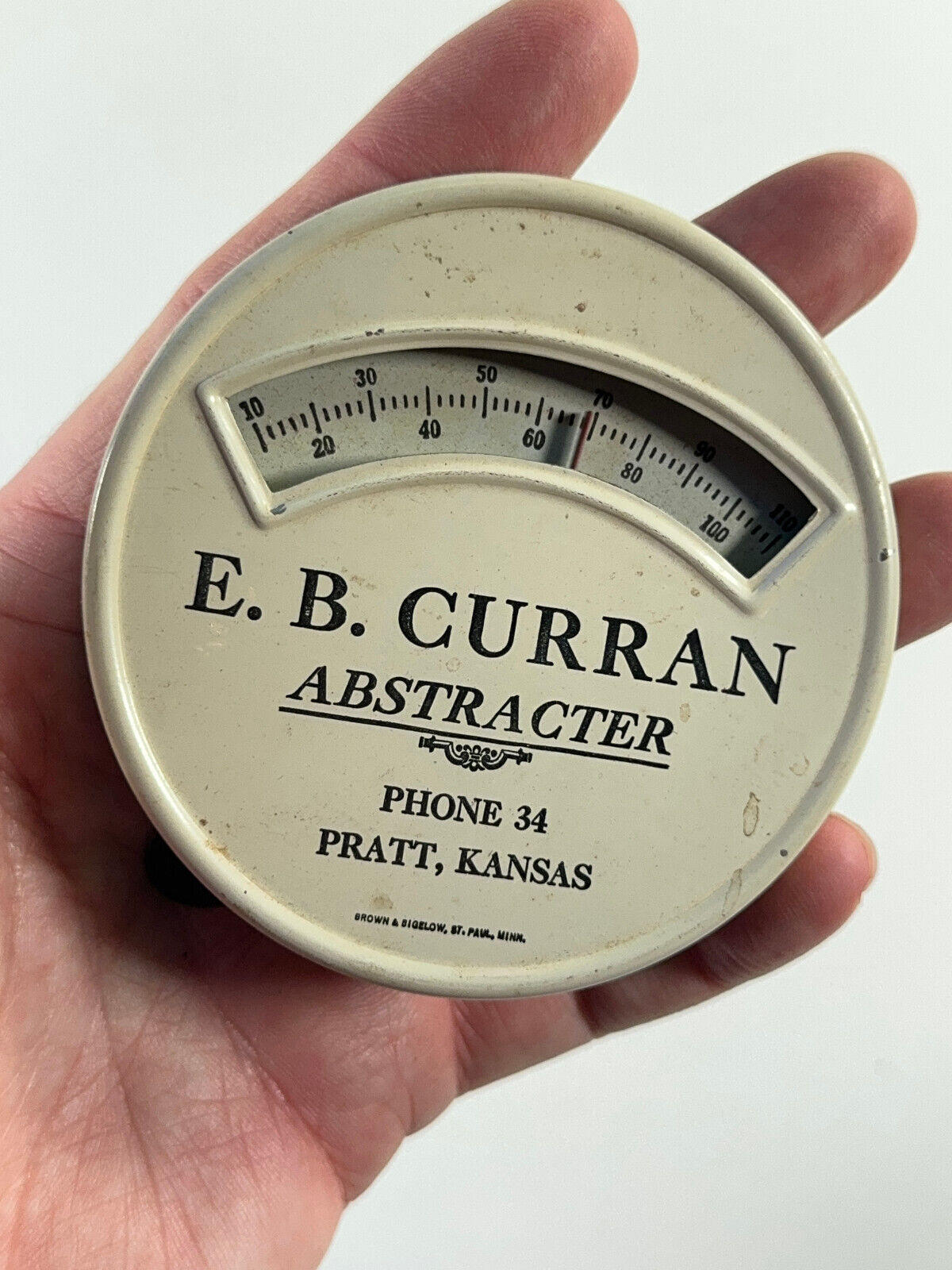 Vintage E.B. Curran Pratt Kansas Advertising Thermometer