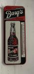 1950s Barq's Root Beer Metal Thermometer Sign