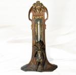 Art Nouveau Cherub & Maiden Bronze Thermometer 10