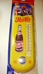 Vintage Pepsi-Cola Metal Thermometer 17 Inches