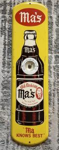 1944 Ma's Root Beer Vintage Tin Thermometer