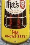 1944 Ma's Root Beer Vintage Tin Thermometer
