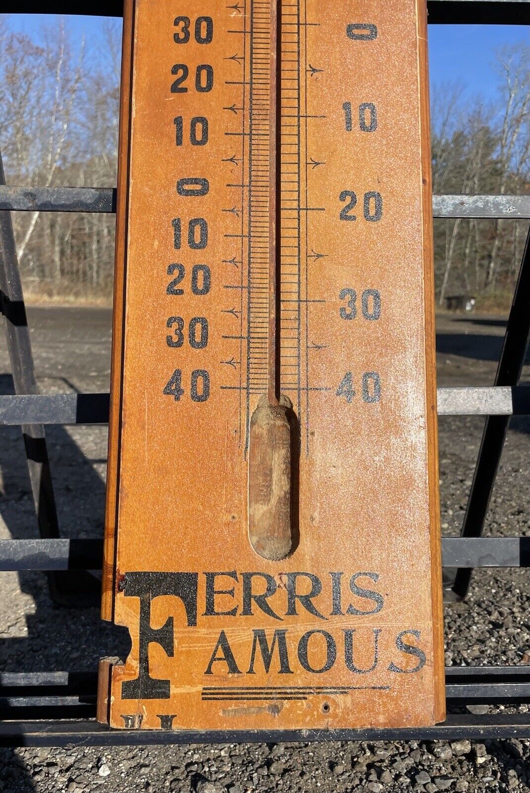1800s Ferris Hams & Bacon Butchers Advertising Thermometer