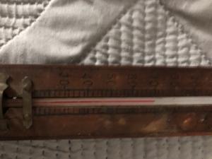 Vintage English Wooden Wall Thermometer