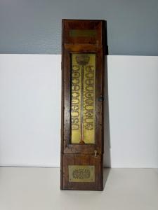 Italian Antique Wood Cased Alcohol Thermometer, Signed