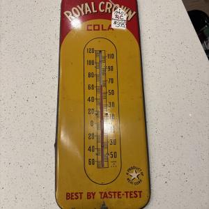 1940s RC Royal Crown Cola Thermometer Sign
