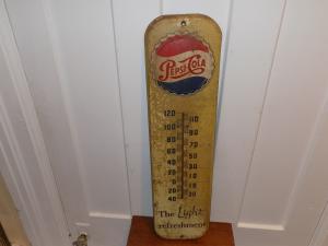 1956 Pepsi Cola Vintage Embossed Thermometer