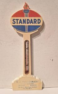 Standard Oil Vintage Plastic Thermometer 6.75”