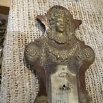 JW Queen Anne Antique Wood & Brass Thermometer