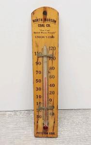 Rare North Hudson Pittston Coal Advertising Thermometer