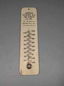 Rare Antique Wood Thermometer - American National Bag Co