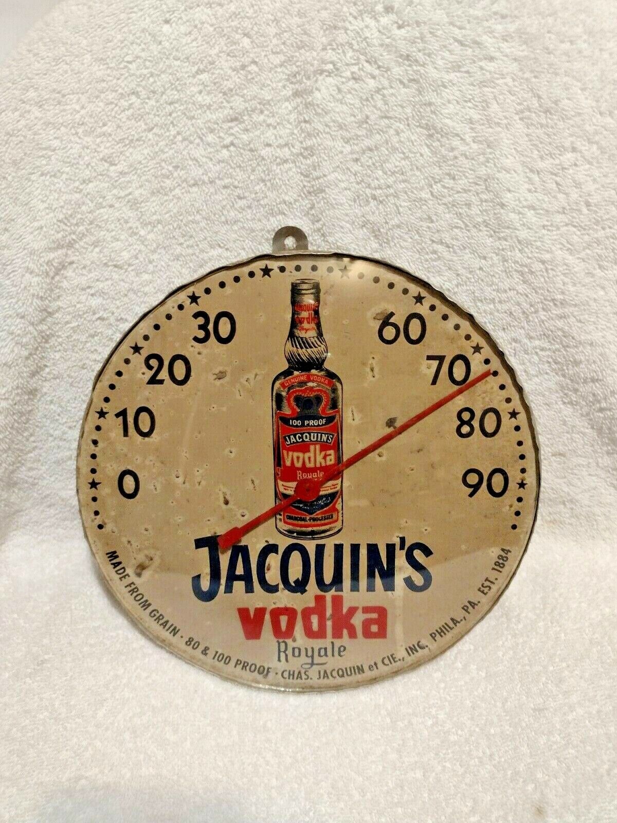 Jacquin's Vodka Wall Thermometer - Antique Round