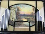 Art Deco Black Framed Thermometer with Trees 5x7